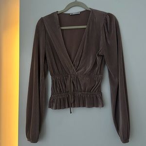 Zara Pleated Wrap Top - S